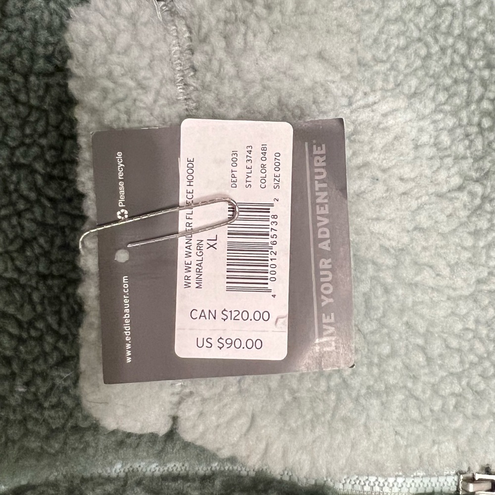NWOT Eddie Bauer We Wander Hoodie Jacket Coat in Mineral Green - Picture 8 of 9